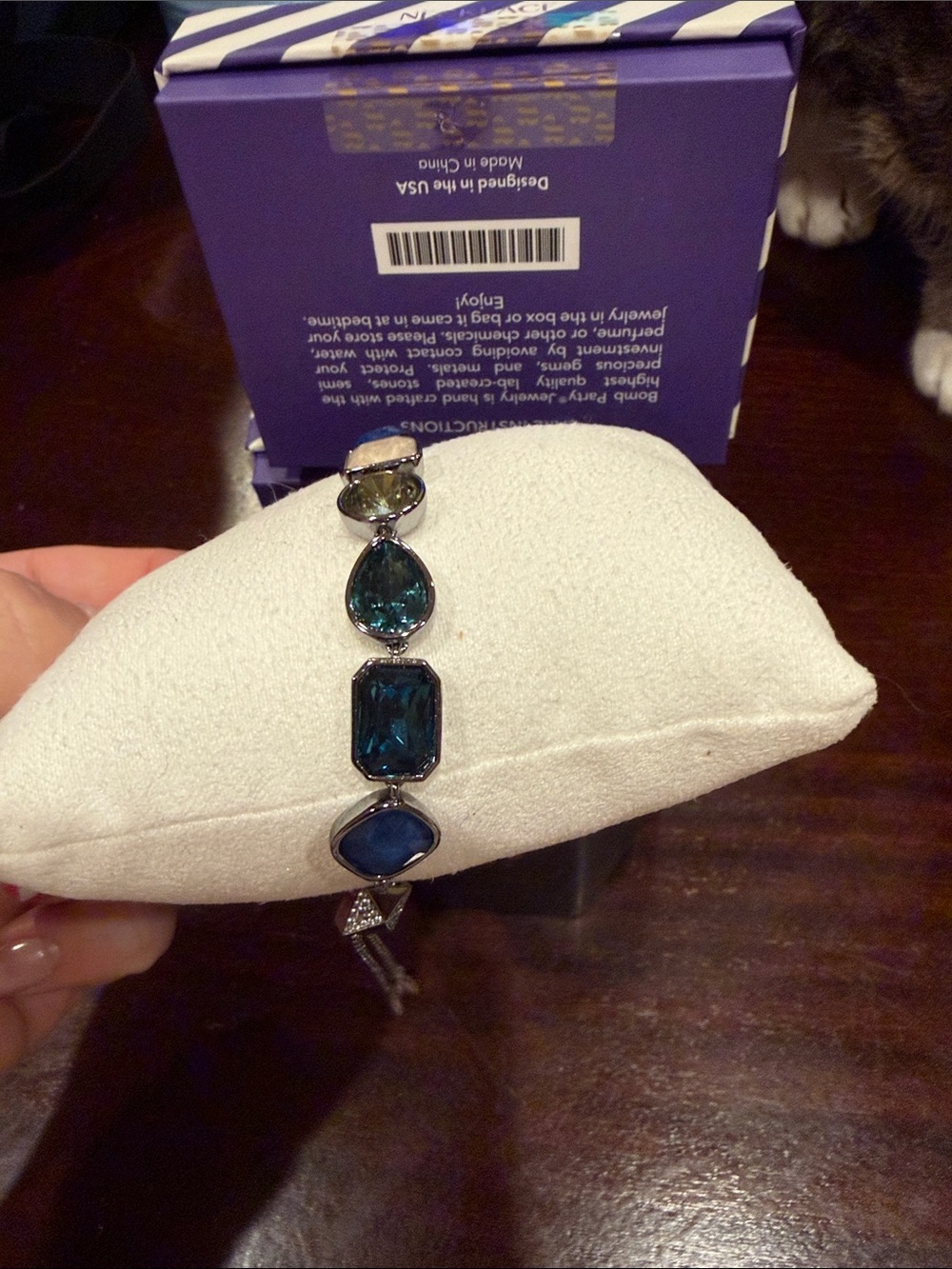 Holiday Jewel Candy 25: Blueberry Truffle on Hematite - Picture 3 of 3